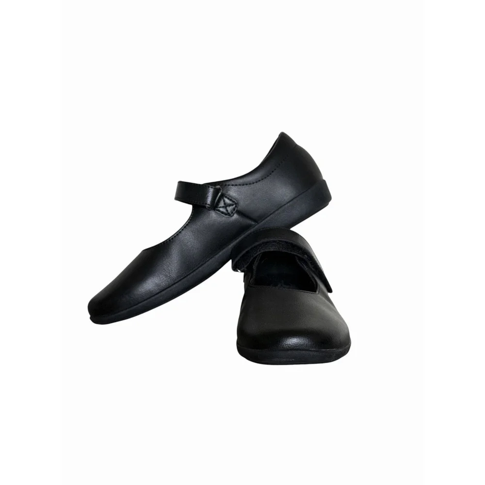 Hush Puppies Girls Lexi Leather Mary Jane Black Sz 3.5W Uniform Dress Shoes